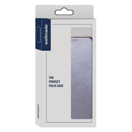 Чехол-книжка WELLMADE для Poco X6 Pro, серебристый